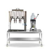 CENTRO COMBINADO LL&T - LLENADO BOTELLAS GRAV. T 40 / TAPADORA V12 /MESA INOX 1250X500X745