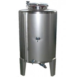 DIPÒSIT PETIT INOX 250 LITRES TANCAT FONS CÒNIC BOCA SUPERIOR