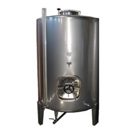 SMALL TANK INOX 1.000 LITERS CLOSED CONICAL FUND UPPER AND LOWER MOUTH