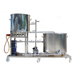 MICROBREWERY MACERATED AND COOKING EQUIPMENT IN TWO LEVELS WITH CENTRIFUGAL PUMP