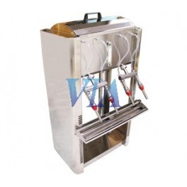 SEMI-AUTOMATIC INOX FILLER VERSION OF FOUR-SPOUTS TABLE FOR FILLING GRAVITY