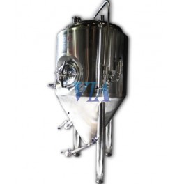 60º CONICAL BOTTOM TANK, WITH SHIRT IN TRUNK AND CONE, POLISHED, 2000 LITER ISOTERMIC